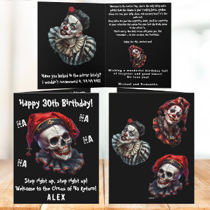 Tarjeta Payasos de Circo Malvados Divertidos de Terror Cum