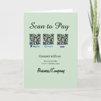 Tarjeta paypal venmo visa card scan to pay QR social media