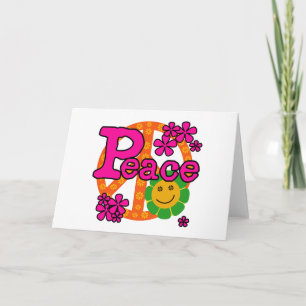 Tarjeta Paz al estilo de los años 60