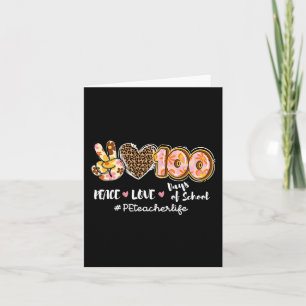 Tarjeta Paz Amor 100 Días De Escuela Leopard Pe Teacher L