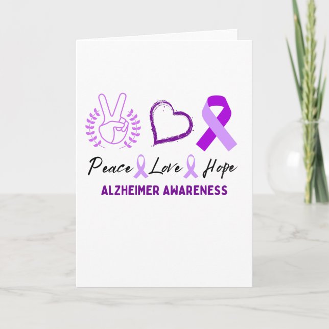 Tarjeta Paz Amor Alzheimer Conciencia (Anverso)
