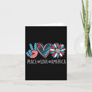 Tarjeta Paz Amor América Daisy 4 de julio Patriótico Nosot