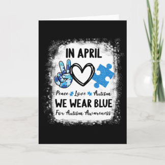 Tarjeta Paz Amor Autismo En Abril Nosotros Llevamos Azul P