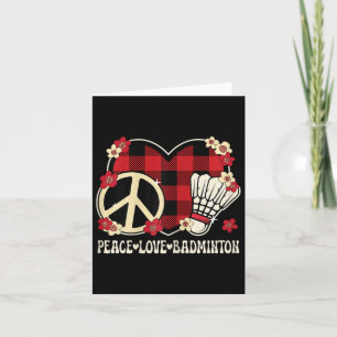 Tarjeta Paz Amor Badminton Lover - Mujeres Chicas Niños
