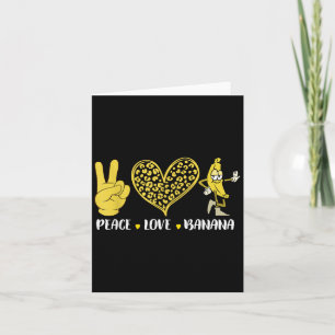 Tarjeta Paz Amor Banana Humor Amante de la Fruta Divertido