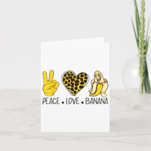 Tarjeta Paz Amor Banana Humor Amante de la Fruta Divertido