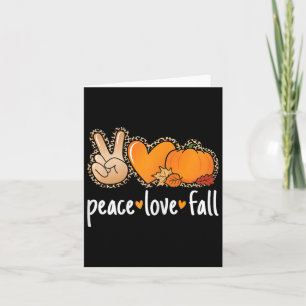 Tarjeta Paz Amor Caída Calabaza Otoño Acción de Gracias Mu