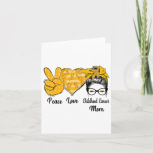Tarjeta Paz Amor Cáncer Infantil Mes de Concienciación de