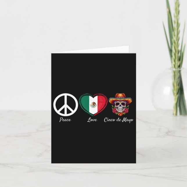 Tarjeta Paz amor cinco de mayo mexicano (Anverso)