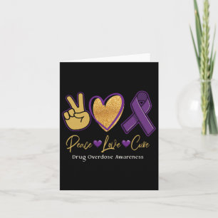 Tarjeta Paz Amor Cura Sobredosis de Drogas Púrpura Concien
