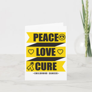 Tarjeta Paz Amor Curar Conciencia sobre el Cáncer Infantil