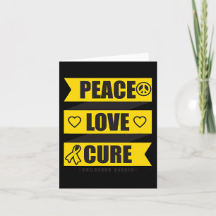 Tarjeta Paz Amor Curar Conciencia sobre el Cáncer Infantil
