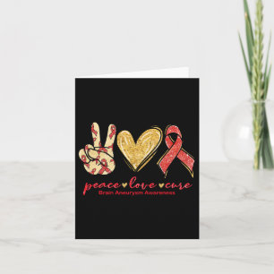 Tarjeta Paz Amor Cure Burgundy Ribbon Aneurysm Awa