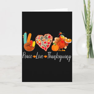 Tarjeta Paz Amor Día de Acción de Gracias Pavo Otoño Otoño