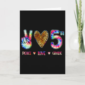 Tarjeta Paz Amor Equipo De Quinto Grado Regalo De Vuelta A