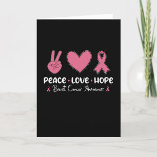 Tarjeta Paz Amor Esperanza Cáncer de Mama Sobreviviente de