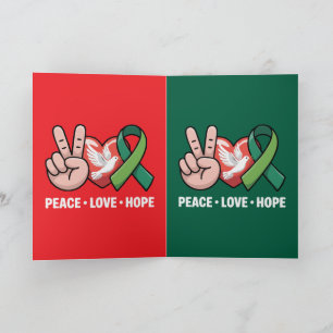 Tarjeta Paz Amor Esperanza - Cinta Verde de Concientizació