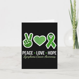 Tarjeta Paz Amor Esperanza Cinta Verde Linfoma Consciente 