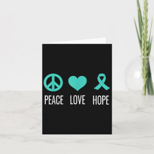 Tarjeta Paz Amor Esperanza Conciencia sobre el cáncer de o