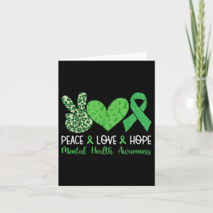 Tarjeta Paz Amor Esperanza Concienciación sobre salud ment