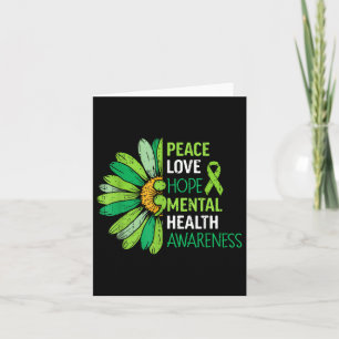 Tarjeta Paz Amor Esperanza Concienciación sobre salud ment