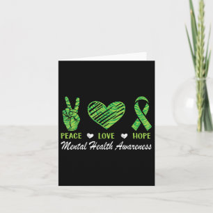 Tarjeta Paz Amor Esperanza Concienciación sobre salud ment