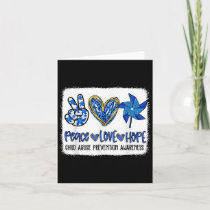 Tarjeta Paz Amor Esperanza PinWheel Azul Abuso Infantil Pr