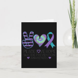 Tarjeta Paz Amor Esperanza Prevención del Suicidio Tie Dye
