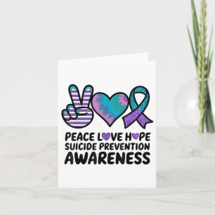 Tarjeta Paz Amor Esperanza Prevención Suicidio Awarene