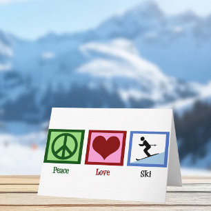 Tarjeta Paz Amor Esquí Lodge de Esquí Vacacional