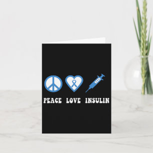 Tarjeta Paz Amor Insulina Diabetes Conciencia Tipo diabéti