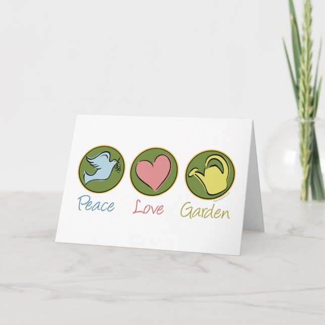 Tarjeta Paz, amor, jardín (Anverso)