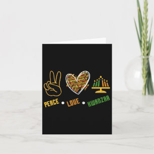 Tarjeta Paz Amor Kwanzaa Kinara Afroamericano Negro C