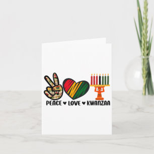 Tarjeta Paz Amor Kwanzaa Patrimonio Africano-Estadounidens