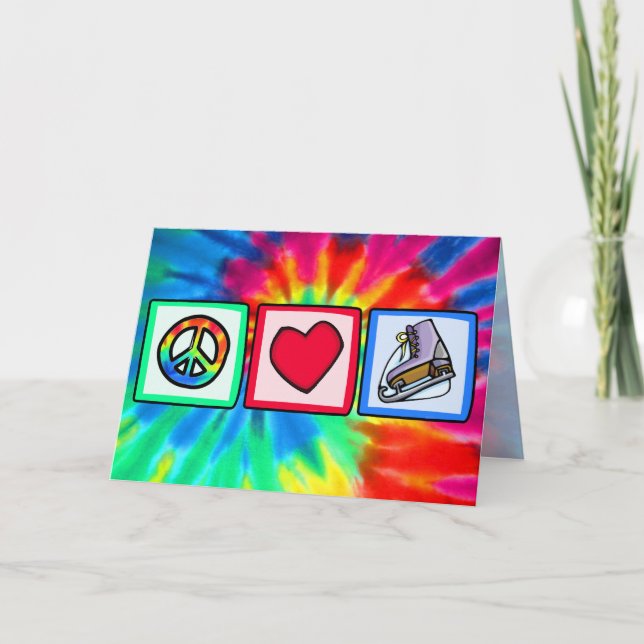 Tarjeta Paz, amor, patín de hielo (Anverso)