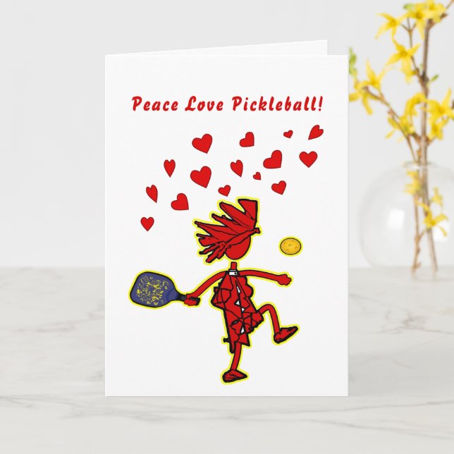 Tarjeta Paz Amor Pickleball San Valentín (flor amarilla)