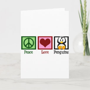 Tarjeta Paz Amor Pingüinos