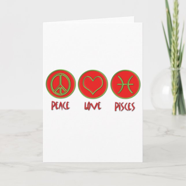 Tarjeta Paz Amor Piscis (Anverso)