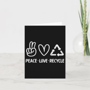 Tarjeta Paz Amor Reciclar Día de la Tierra Reciclaje Hippi