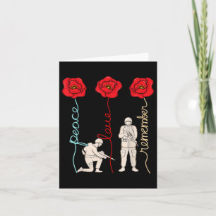 Tarjeta Paz Amor Recordar Día de los Caídos Veteranos Gráf