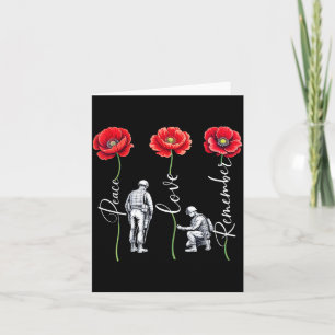 Tarjeta Paz Amor Recordar Flor de Amapola Roja Soldado