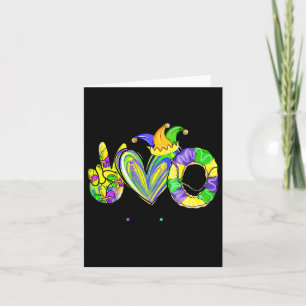 Tarjeta Paz Amor Rey Pastel Mardi Gras Para Hombres Mujere
