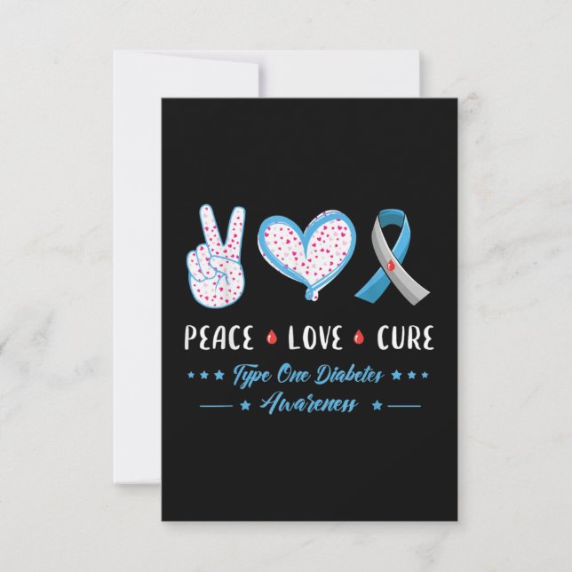 Tarjeta Paz Amor Tipo 1 Diabetes (Anverso)