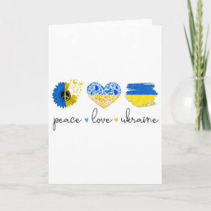 Tarjeta Paz Amor Ucrania Colores de la Bandera Ucraniana U