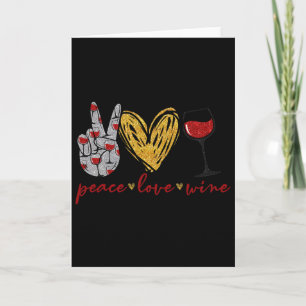 Tarjeta Paz Amor Vino Diversión Amante del Vino Equipo de 