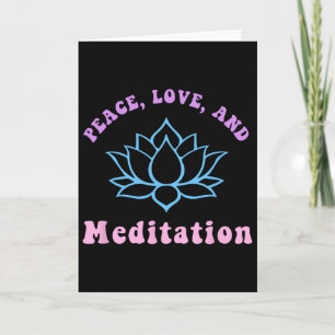 Tarjeta Paz Amor Y Meditación Yoga Retro Moderno Nueva Era
