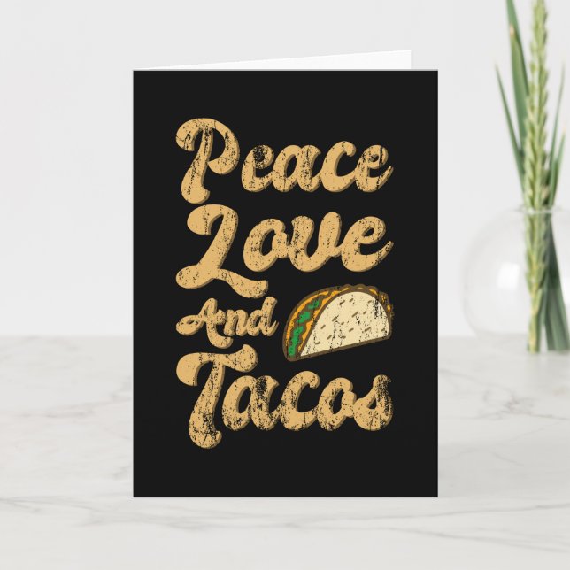 Tarjeta PAZ AMOR Y TACOS Tacos Divertidos Amante De La Fie (Anverso)