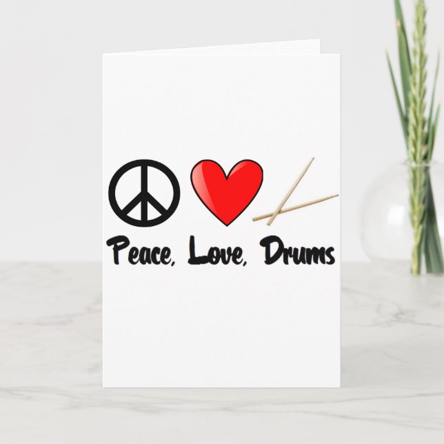 Tarjeta Paz, amor y tambores (Anverso)
