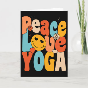 Tarjeta Paz Amor Yoga Retro Mamás Yoga Abuela Yoga 