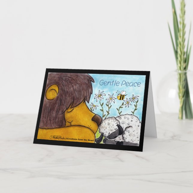 Tarjeta Paz apacible del león y del cordero (Anverso)